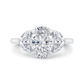 14K White Gold Oval Cut Diamond Engagement Ring (Semi-Mount)