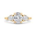 14K White Gold Oval Cut Diamond Engagement Ring (Semi-Mount)