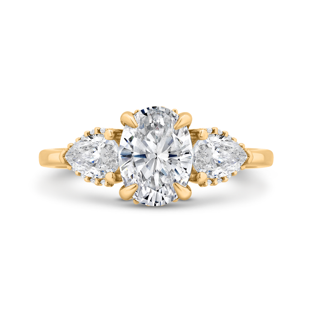 14K White Gold Oval Cut Diamond Engagement Ring (Semi-Mount)
