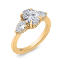 14K White Gold Oval Cut Diamond Engagement Ring (Semi-Mount)