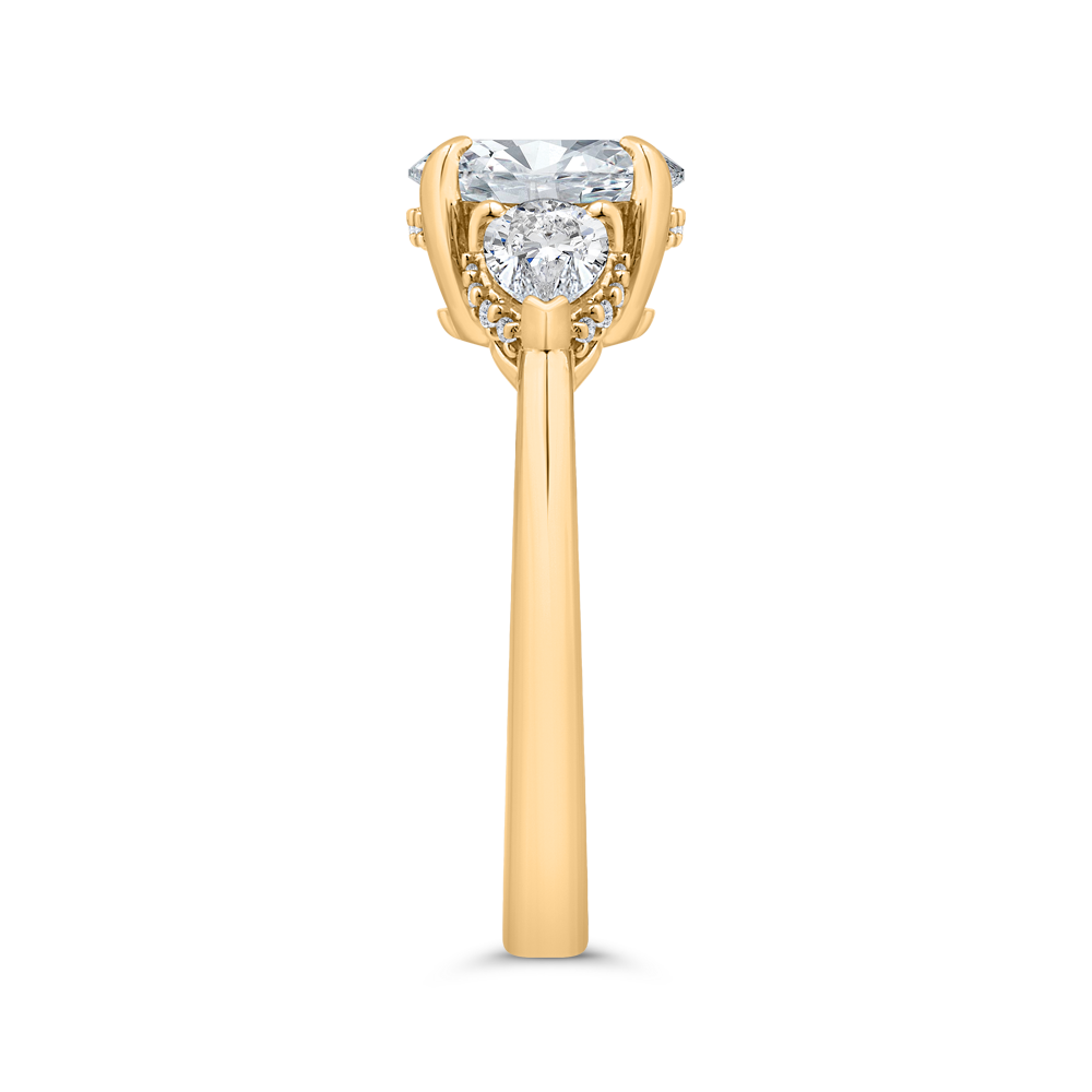 14K White Gold Oval Cut Diamond Engagement Ring (Semi-Mount)
