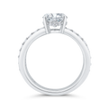 14K White Gold Oval Cut Diamond Engagement Ring (Semi-Mount)