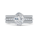 14K White Gold Oval Cut Diamond Engagement Ring (Semi-Mount)