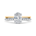 14K White Gold Oval Cut Diamond Engagement Ring (Semi-Mount)