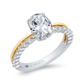 14K White Gold Oval Cut Diamond Engagement Ring (Semi-Mount)