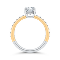 14K White Gold Oval Cut Diamond Engagement Ring (Semi-Mount)
