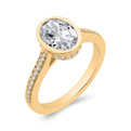 14K White Gold Oval Cut Diamond Engagement Ring (Semi-Mount)