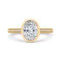 14K White Gold Oval Cut Diamond Engagement Ring (Semi-Mount)