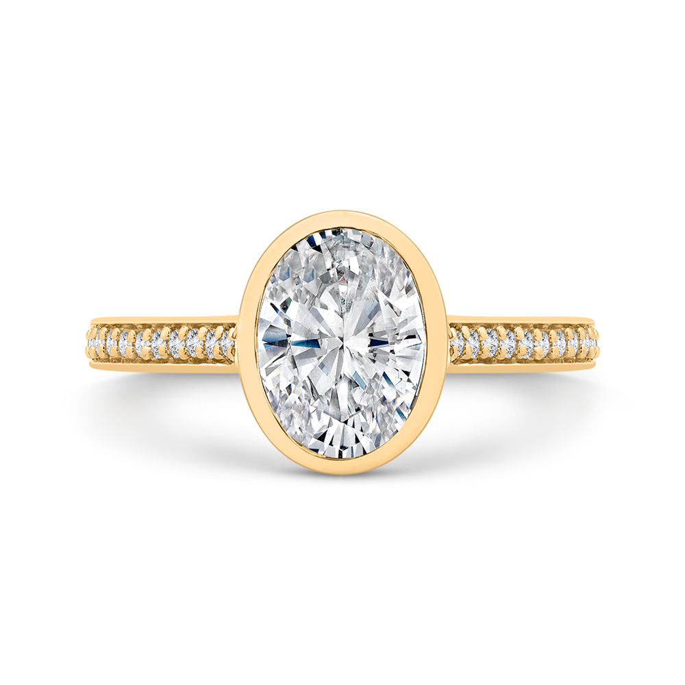 14K White Gold Oval Cut Diamond Engagement Ring (Semi-Mount)