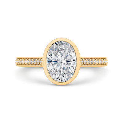 14K White Gold Oval Cut Diamond Engagement Ring (Semi-Mount)