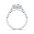 14K White Gold Oval Cut Diamond Engagement Ring (Semi-Mount)