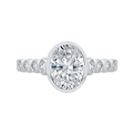 14K White Gold Oval Cut Diamond Engagement Ring (Semi-Mount)
