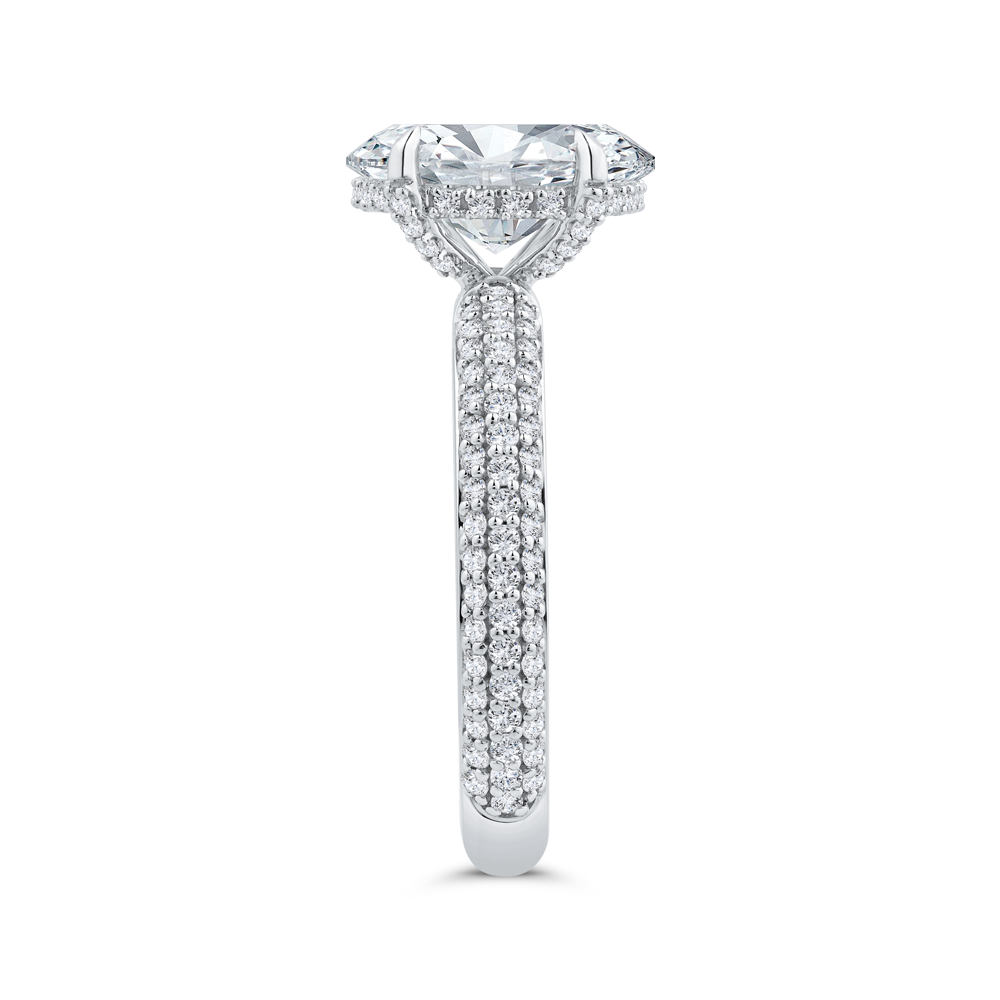 14K White Gold Diamond Engagement Ring (Semi-Mount)