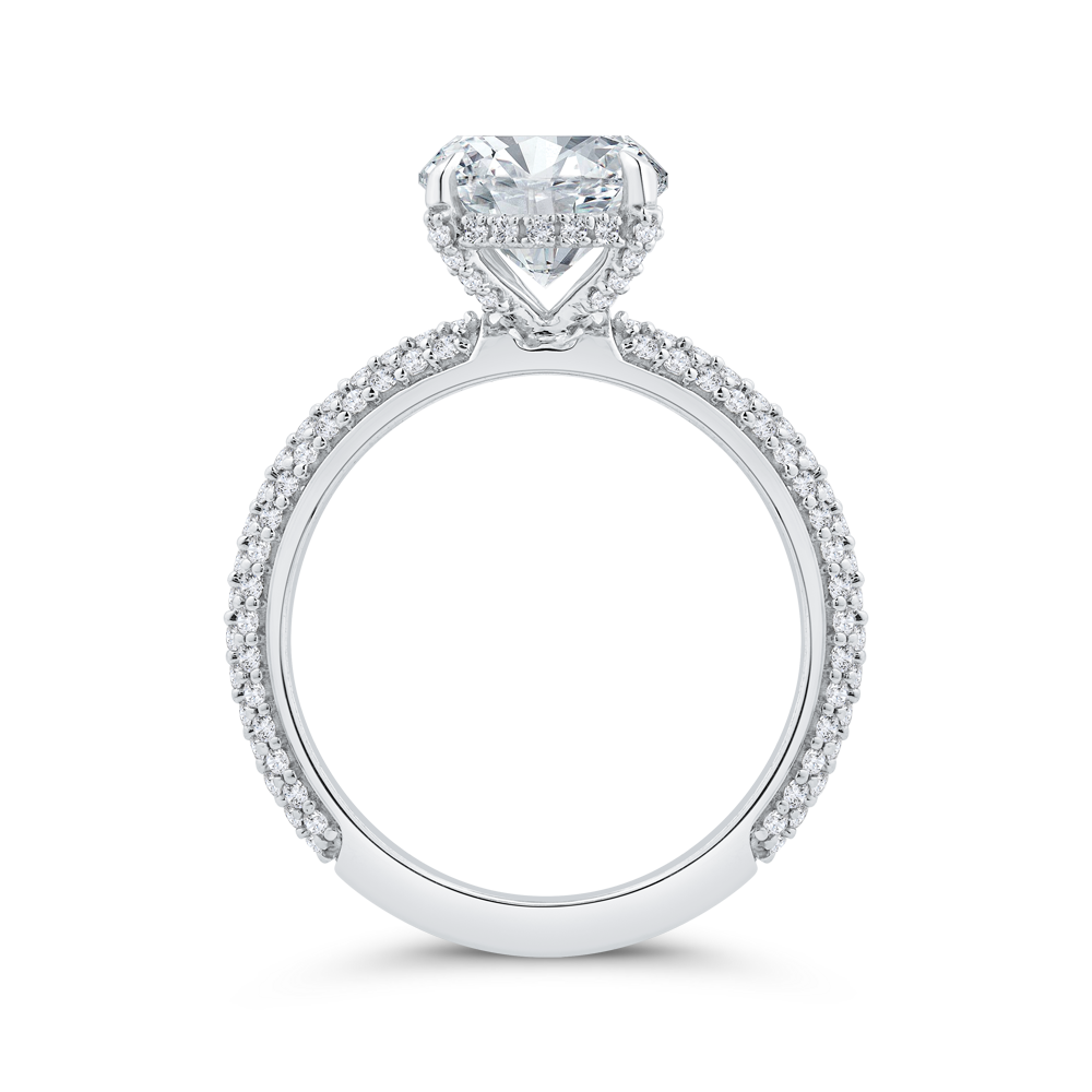 14K White Gold Diamond Engagement Ring (Semi-Mount)