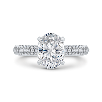 14K White Gold Diamond Engagement Ring (Semi-Mount)