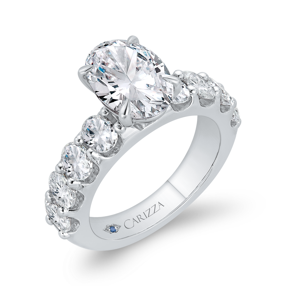 14K White Gold Diamond Engagement Ring (Semi-Mount)