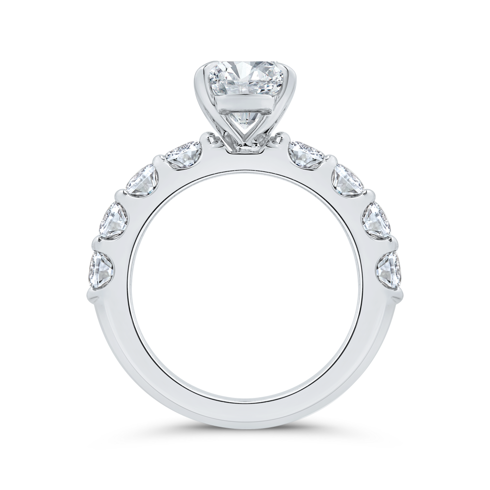 14K White Gold Diamond Engagement Ring (Semi-Mount)