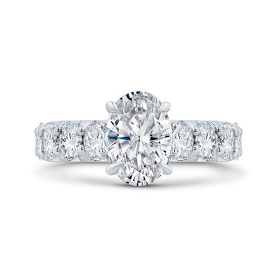 14K White Gold Diamond Engagement Ring (Semi-Mount)
