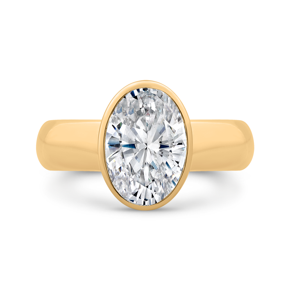 14K Yellow Gold Diamond Engagement Ring (Semi-Mount)