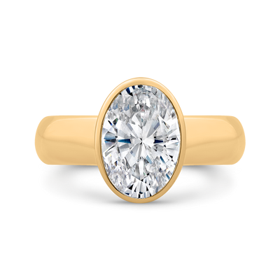 14K Yellow Gold Diamond Engagement Ring (Semi-Mount)
