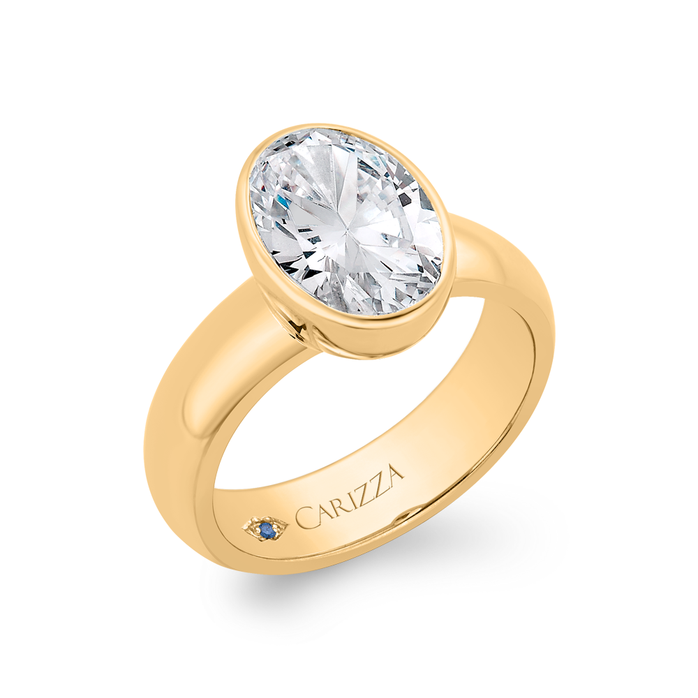 14K Yellow Gold Diamond Engagement Ring (Semi-Mount)