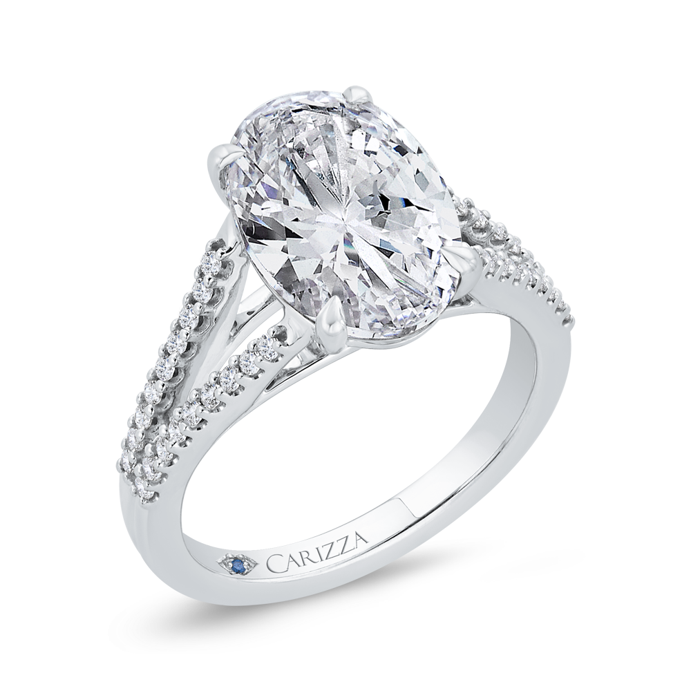 14K White Gold Diamond Engagement Ring (Semi-Mount)