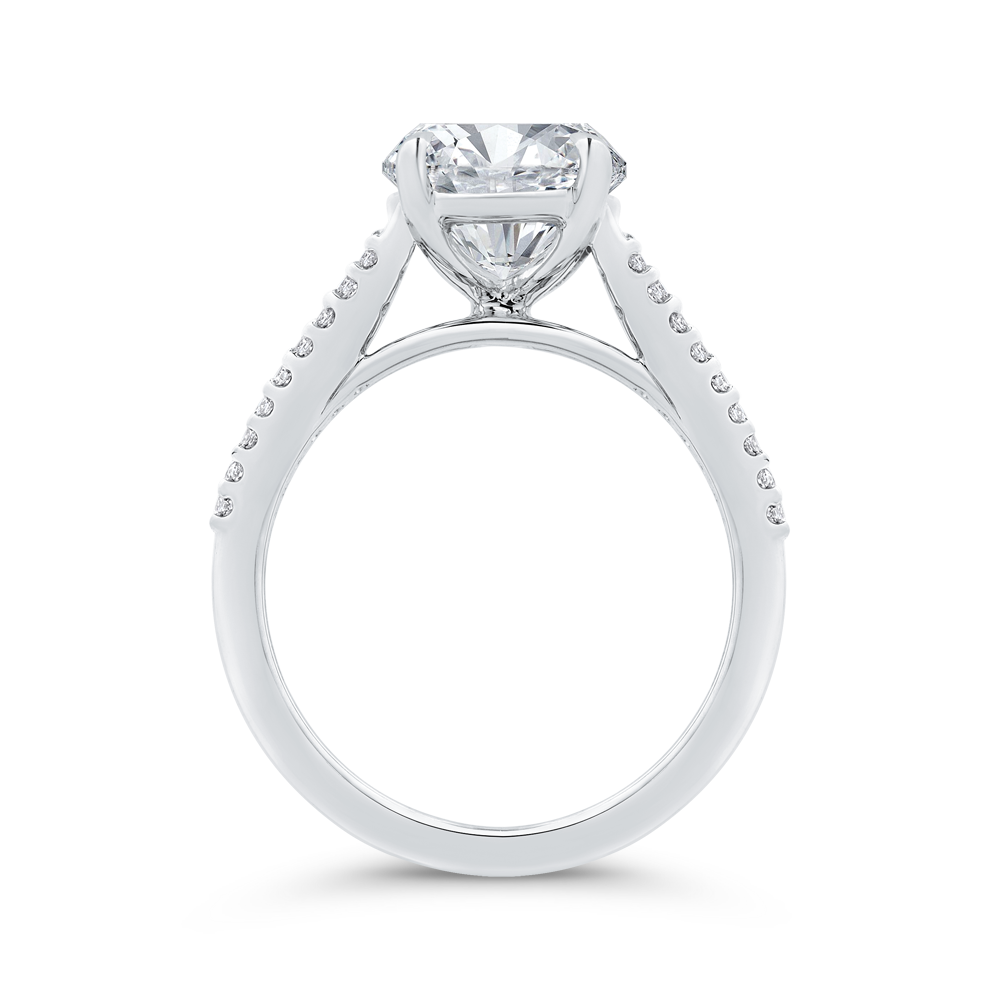 14K White Gold Diamond Engagement Ring (Semi-Mount)
