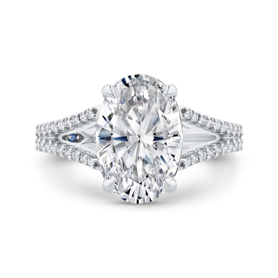 14K White Gold Diamond Engagement Ring (Semi-Mount)