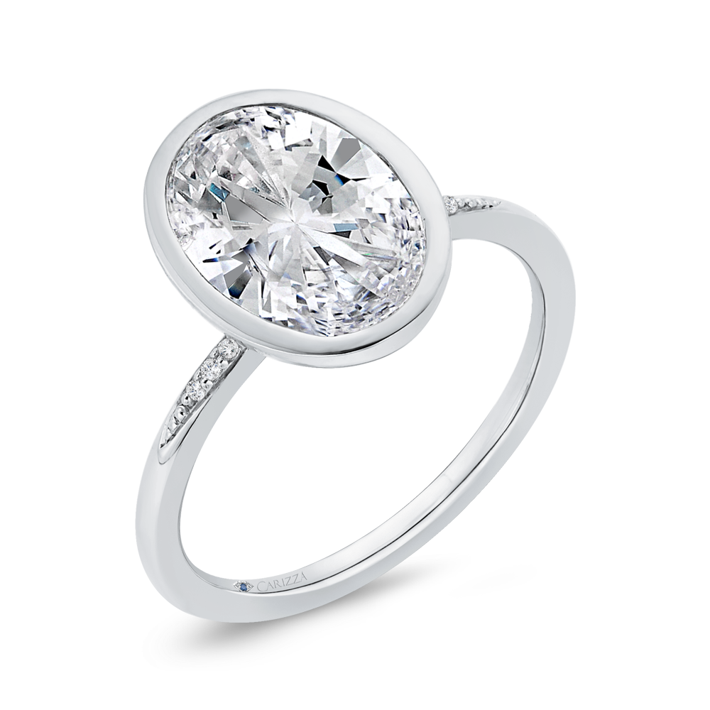 14K White Gold Diamond Engagement Ring (Semi-Mount)