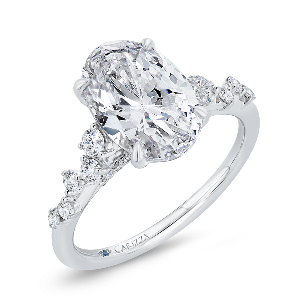 14K White Gold Diamond Engagement Ring (Semi-Mount)
