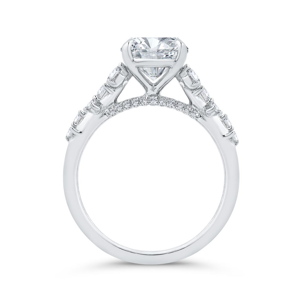 14K White Gold Diamond Engagement Ring (Semi-Mount)