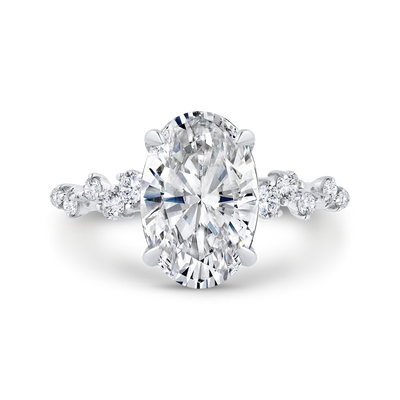 14K White Gold Diamond Engagement Ring (Semi-Mount)