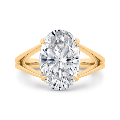 14K Yellow Gold Diamond Engagement Ring (Semi-Mount)