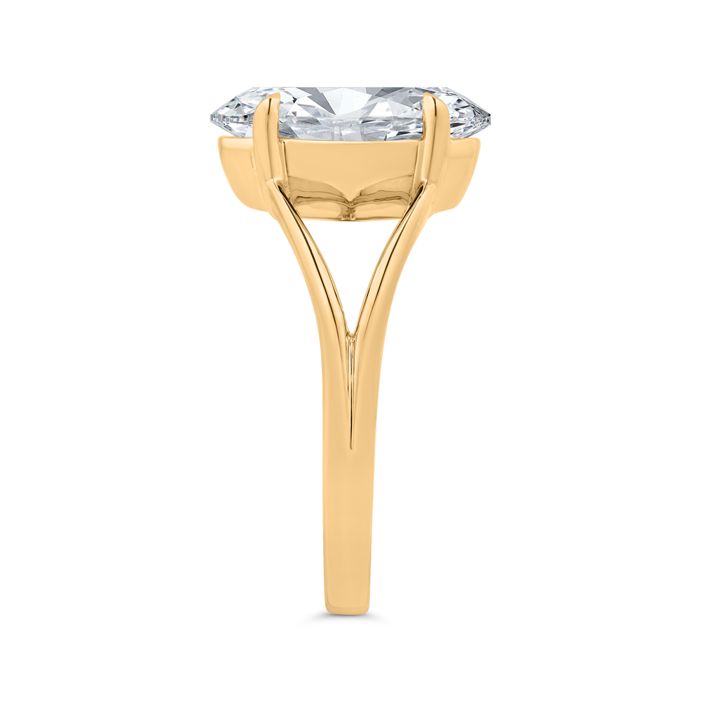 14K Yellow Gold Diamond Engagement Ring (Semi-Mount)