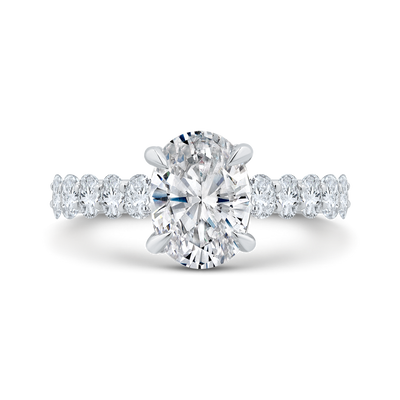 14K White Gold Diamond Engagement Ring (Semi-Mount)