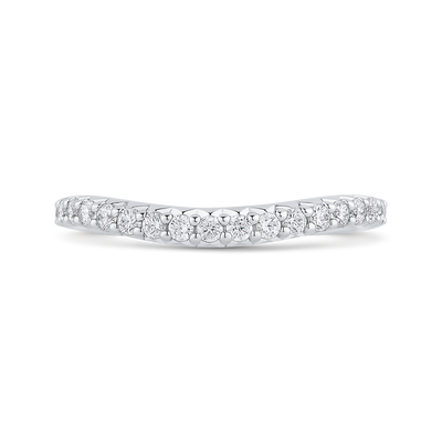 Round Diamond Half-Eternity Wedding Band in 14K White Gold