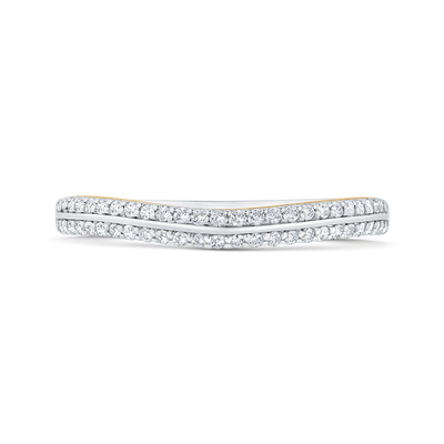 Euro Shank Diamond Wedding Band in 14K Two Tone Gold