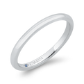 Plain Wedding Band with Round Shank in 14K White Gold