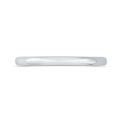 Plain Wedding Band with Round Shank in 14K White Gold