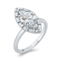 Marquise Cut Diamond Engagement Ring with Round Shank in 14K White Gold (Semi-Mount)