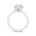 Marquise Cut Diamond Engagement Ring with Round Shank in 14K White Gold (Semi-Mount)