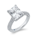 14K White Gold Radiant Diamond Solitaire Plus Engagement Ring  (Semi-Mount)