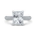 14K White Gold Radiant Diamond Solitaire Plus Engagement Ring  (Semi-Mount)