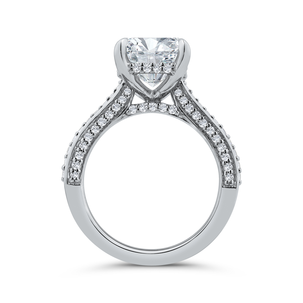 14K White Gold Radiant Diamond Solitaire Plus Engagement Ring  (Semi-Mount)