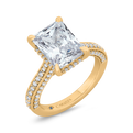 14K Yellow Gold Radiant Cut Diamond Engagement Ring (Semi-Mount)