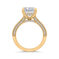 14K Yellow Gold Radiant Cut Diamond Engagement Ring (Semi-Mount)