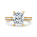 14K Yellow Gold Radiant Cut Diamond Engagement Ring (Semi-Mount)