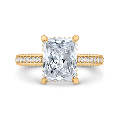 14K Yellow Gold Radiant Cut Diamond Engagement Ring (Semi-Mount)