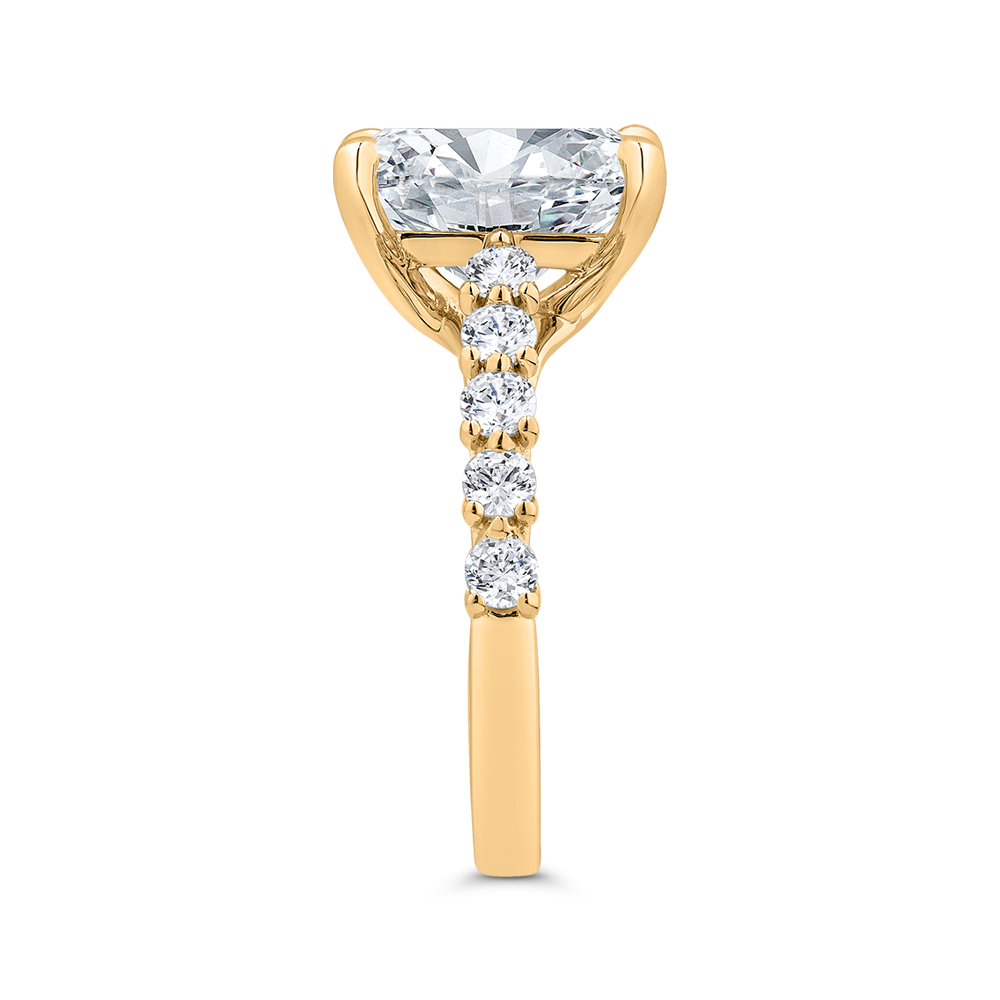 14K Yellow Gold Radiant Cut Diamond Engagement Ring (Semi-Mount)