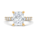 14K Yellow Gold Radiant Cut Diamond Engagement Ring (Semi-Mount)